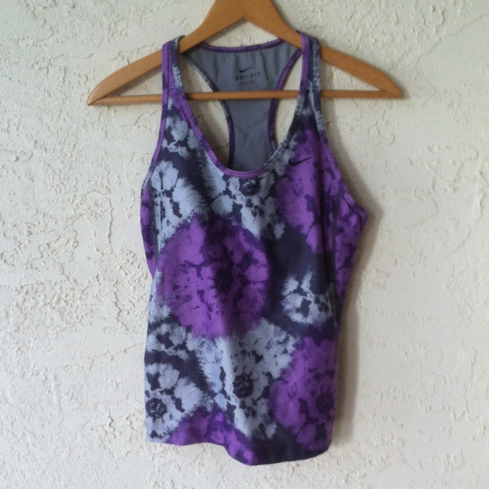 Nike Dri Fit Racerback Tank With Buil-in Bra